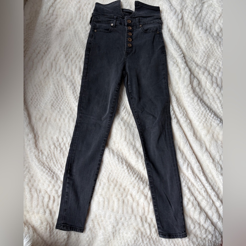 Kendall + Kylie The Sultry Ultra High Waisted Black Skinny Jeans Size 26